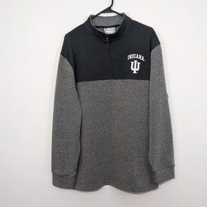 Champion Indiana University Trident Logo Men  1/4 Zip Polyester Pullover L